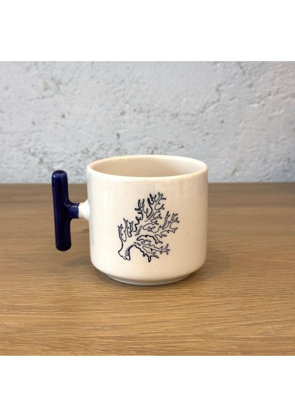 Blue Coral / Mercanlı Lacivert T Kulplu Bardak