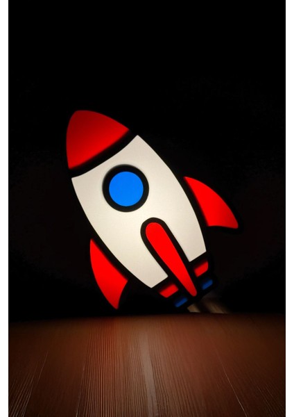Roket Tasarımlı Dekoratif Gece Lambası