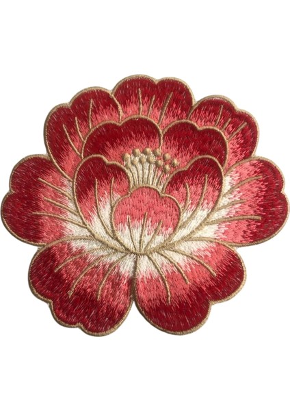 Tekli Kırmızı Gül Nakışlı Sunum ve Kokteyl Peçetesi