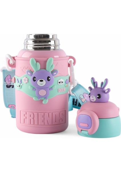 316 Paslanmaz Çelik Çocuk Termosu, Karikatür Hayvanlar Öğrenci Termosu (Ithal) modelleri