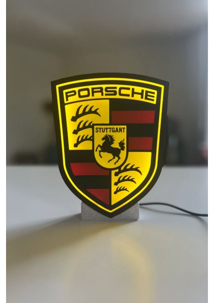 Porsche Logolu Dekoratif LED Işık
