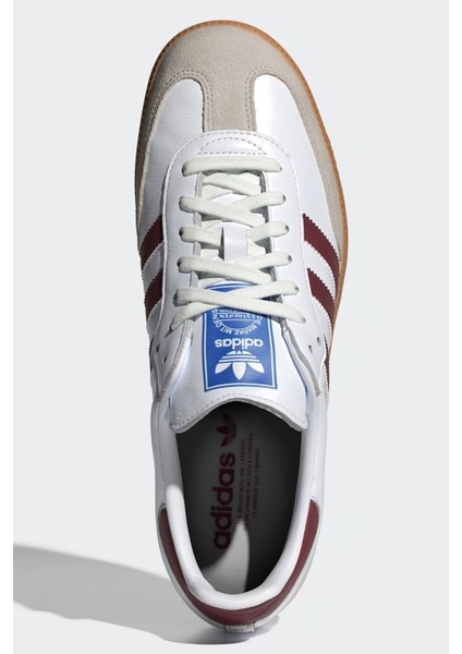 Samba Leather Sneaker Unisex Hakiki Deri Günlük Spor Ayakkabı Beyaz Bordo modelleri