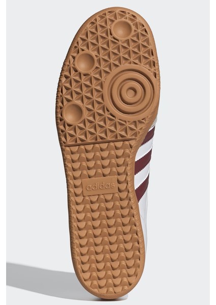 Samba Leather Sneaker Unisex Hakiki Deri Günlük Spor Ayakkabı Beyaz Bordo fırsatları