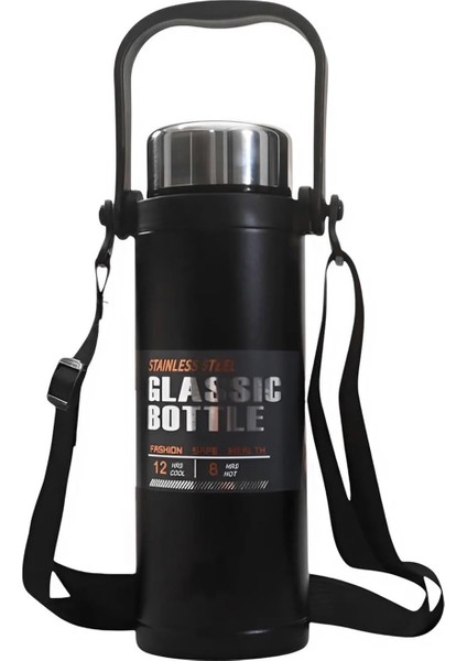 800 ml Omuz Askılı El Tutacaklı Süzgeçli Termos Mug - AL5025