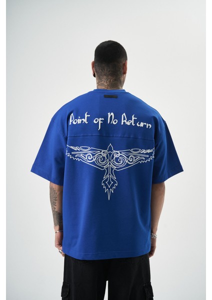 Erkek Return Nakışlı Oversize T-Shirt Saks modelleri