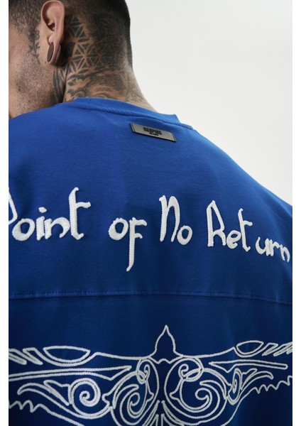 Erkek Return Nakışlı Oversize T-Shirt Saks indirimleri