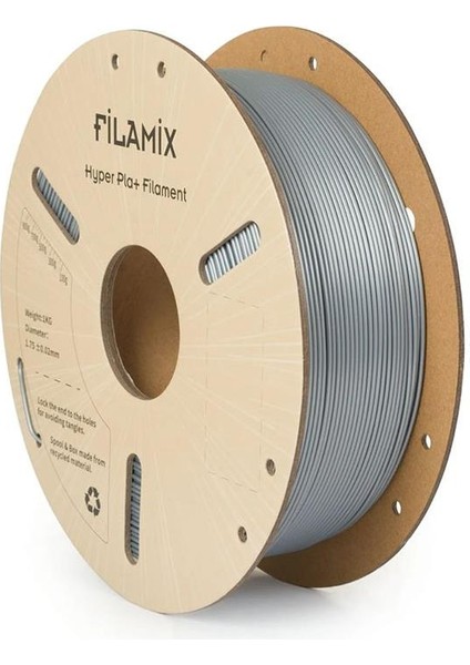 Yüksek Hızlı Hyper Pla+ Filament 1.75MM 1kg-Gümüş