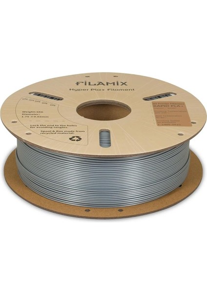 Yüksek Hızlı Hyper Pla+ Filament 1.75MM 1kg-Gümüş