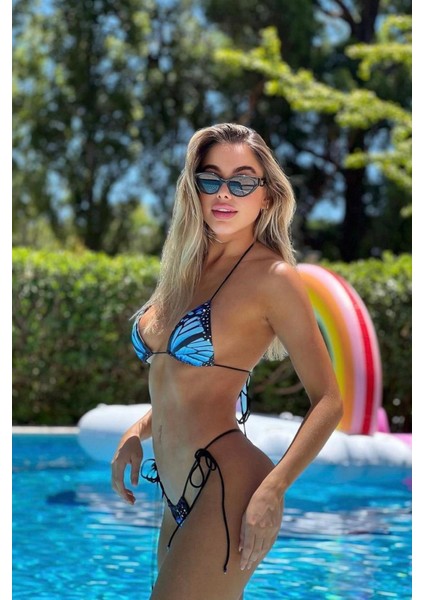 Butterfly Micro Bikini - Mavi-Siyah