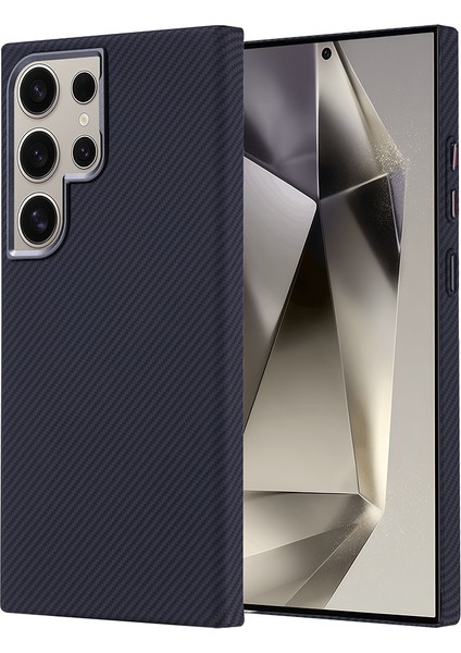 Samsung Galaxy S23 Ultra Uyumlu Kılıf Aramid Fiber Karbon Görünümlü Ultra 0,5mm Ince Desenli Kapak