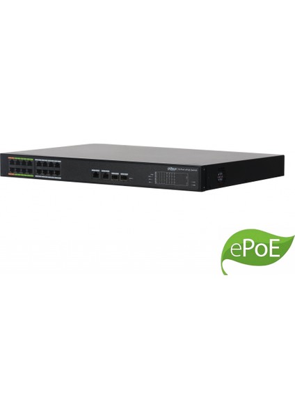 LR2218-16ET-240, 18PORT, Megabit, 16 Port Megabit Poe 240W, 2port Gigabit, 2 Port Gigabit Sfp, Endüstriyel, Yönetilebilir, Rack Mount Switch