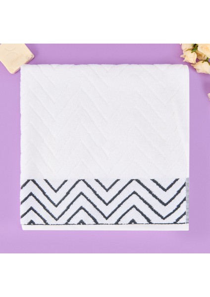 Soft Wave Banyo Havlusu - Beyaz - 70X140 cm