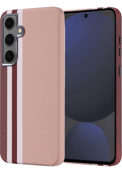 Samsung Galaxy S24 Fe Uyumlu Kılıf Aramid Fiber Karbon Görünümlü Ultra 0,5mm Ince Desenli Kapak