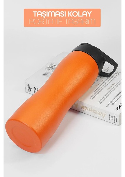 Paslanmaz Çelik Matara - 304 Çelik Spor Suluk Bpa Içermez Taşınabilir Tasarım - Turuncu Renk fırsatları