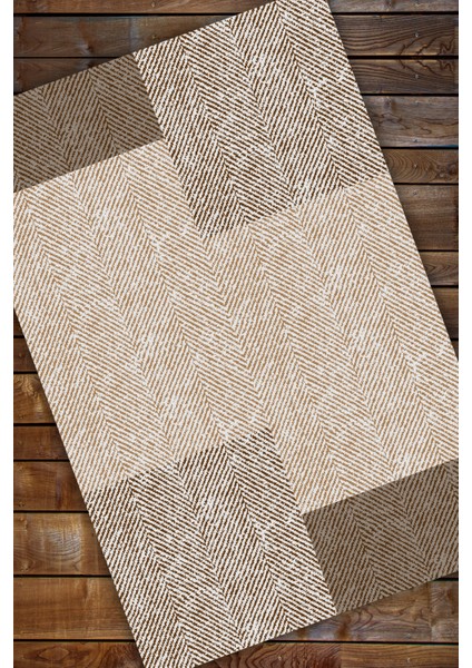 Goemetrik Dikdörtgen Desenli Halı Balıksırtı Kırçıllı Halı Kahverengi Halı Salon Halısı Oturma Odası Halısı modelleri