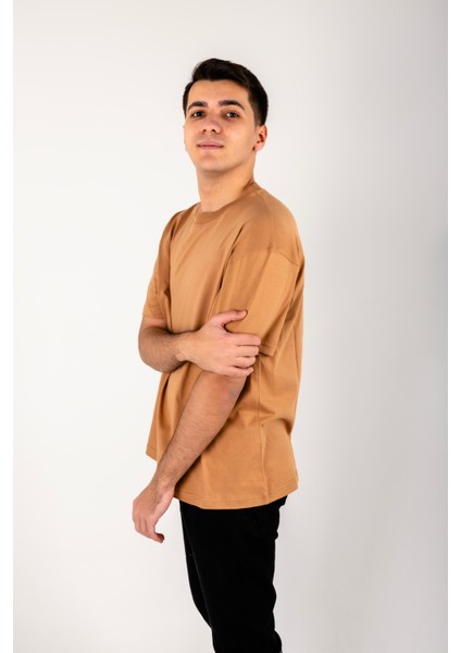 Kesik Etiket Za** Bisiklet Yaka T-Shırt Açık Kahve fırsatları