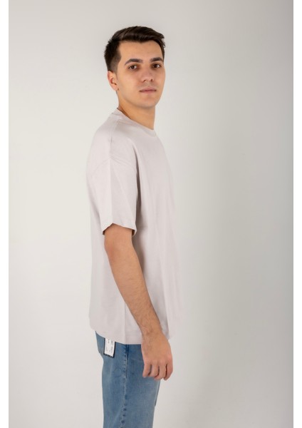 Kesik Etiket Za** Bisiklet Yaka T-Shırt Açık Gri fiyatları