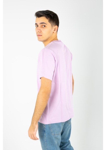 Kesik Etiket Za** Bisiklet Yaka T-Shırt Pembe modelleri