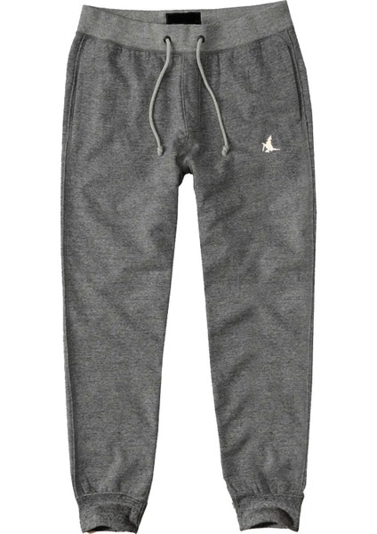 Slim Fit Dar Paça Pamuk Erkek Eşofman Altı Jogger Sweat Pants--Gri--