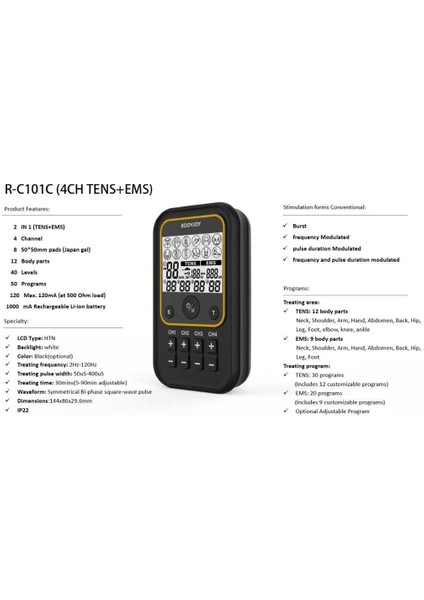 R-C101C 4 Kanal Tens Ems Cihazı fiyatları