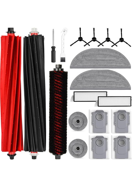 Roborock S8 Max/maxv Ultra Robot Süpürge Aksesuarları Silindir Fırça Yan Fırçalar Filtreler Paspas Pedleri Toz Torbaları (Yurt Dışından)