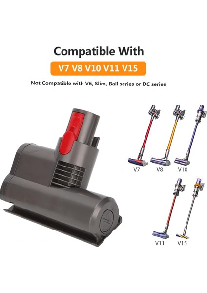 Dyson V7 V8 V10 V11 V15 Kablosuz Dikey Elektrikli Süpürgeler Için Mini Fırça Başlığı Aleti Yatak Kanepe Halı Araba Derinlemesine Temizlik (Yurt Dışından) fiyatları