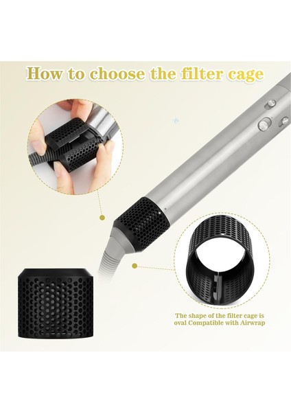 Dyson Airwrap HS01/HS05 Için Manyetik Dış Filtre Kafesi Kapağı Dayanıklı Yedek Ek Saç Şekillendirici Filtresi (Yurt Dışından) modelleri