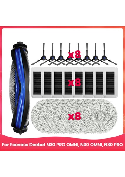 Ecovacs Deebot N30 Omnı / N30 Pro Omnı / N30 Pro Elektrikli Süpürge Parçaları Değişimi Için Silindir Yan Fırça Filtre Paspas Bezi (Yurt Dışından)