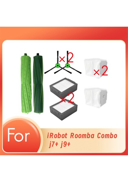 Irobot Roomba Combo J7+ J9+ Süpürme Robotu Temizleyici Parçaları Için 8 Adet Yedek Ana Yan Fırça Paspas Filtresi (Yurt Dışından)