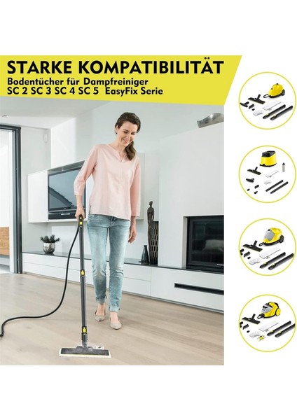 Karcher Buharlı Temizleyici Easyfix Sc 2, Sc 3, Sc 4, Sc 5 Için Buharlı Temizleyici Aksesuar Seti Paspas Bezi Fırça Ucu (Yurt Dışından) modelleri