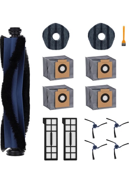 Eufy X10 Pro Omni Robot Süpürge Için Yedek Aksesuar Seti: Paspas Pedi, Toz Torbası, Silindir Fırça, Filtre, Yan Fırça (Yurt Dışından)