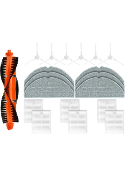 Xiaomi Robot Vakum E10 E12 B112 Vakum Parçaları Için 19 Adet Yedek Aksesuarlar Ana Yan Fırça Hepa Filtre Paspas Bezi (Yurt Dışından)