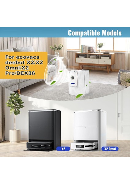 Ecovacs Deebot X2 Omni/ X2/ X2 Pro/ DEX86 Robot Süpürge Aksesuarları Toz Torbası Için 14 Paket Toz Torbası (Yurt Dışından)