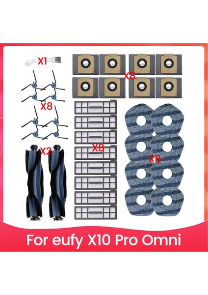 Eufy X10 Pro Omni Elektrikli Süpürge Aksesuarları Yedek Parçaları Için 35 Adet Fırça Filtresi ve Paspas Bezi Seti (Yurt Dışından)