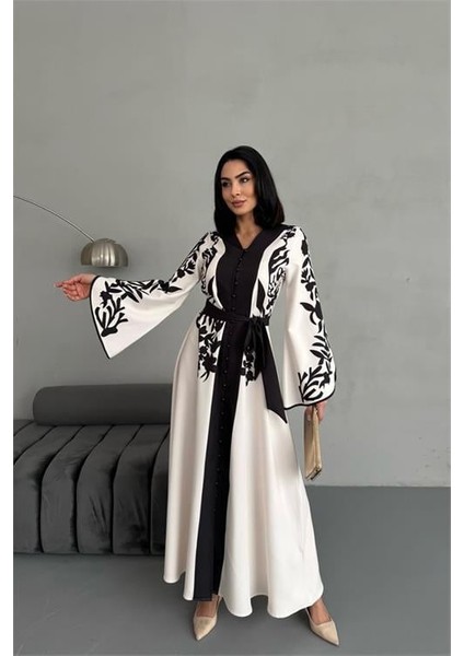 Dipmoda Kadın Atlas Kumaş Düğme Detaylı Elbise DPMS2507