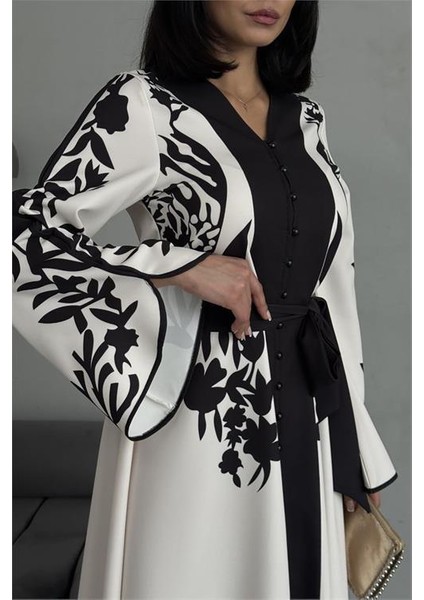 Dipmoda Kadın Atlas Kumaş Düğme Detaylı Elbise DPMS2507 modelleri