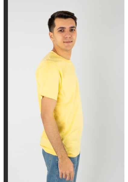 Kesik Etiket Za** Bisiklet Yaka T-Shırt Sarı modelleri