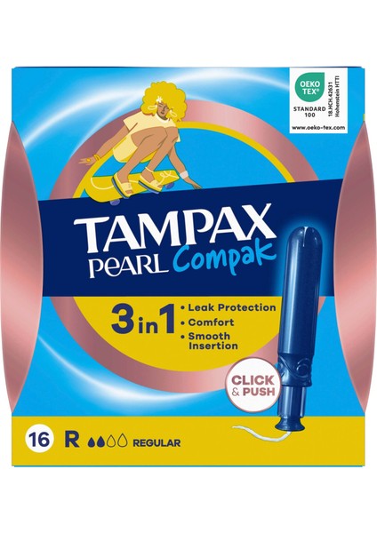 Pearl Compak Tampon Normal 16'lı