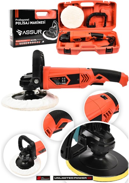 1200W Polisaj Makinesi Devir Ayarlı 180MM Pasta Cila
