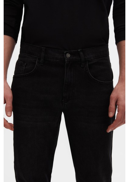 Ds Damat Comfort Fit Siyah Düz Jean Kot Beş Cepli Likralı Yıkamalı Denim Pantolon fırsatları