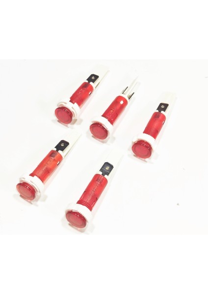 10MM Kırmızı Sinyal Lambası Vidalı Soketli (5 Adet)