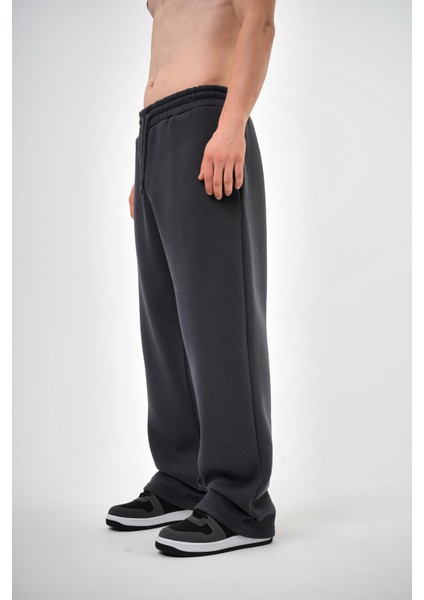 Erkek Basic Baggy Eşofman Altı Füme
