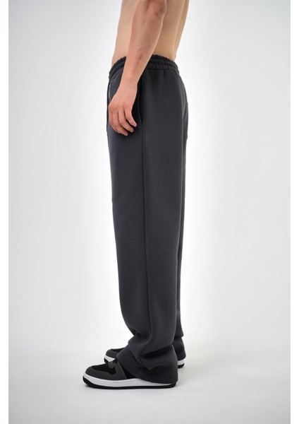 Erkek Basic Baggy Eşofman Altı Füme