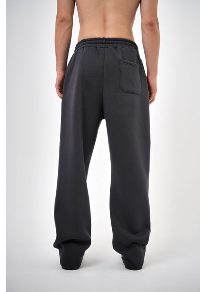 Erkek Basic Baggy Eşofman Altı Füme