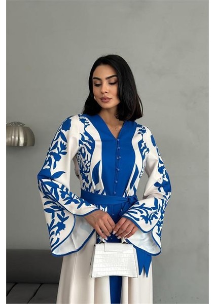 Dipmoda Kadın Atlas Kumaş Düğme Detaylı Elbise DPMS2507 modelleri