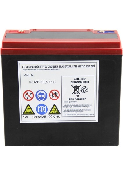 Safir Jel Akü 12 V - 20 Ah 5'li Set Elektrikli Motosiklet Aküsü