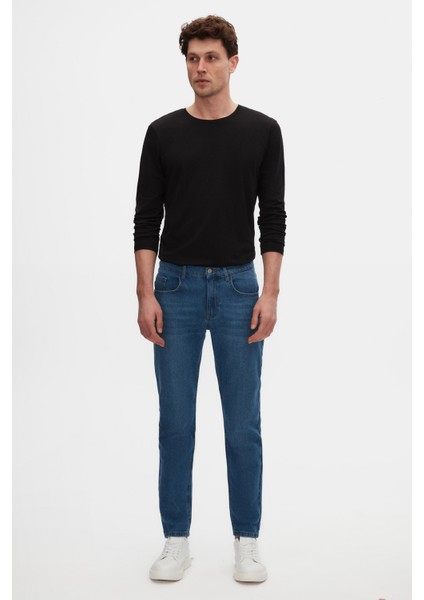 Ds Damat Comfort Fit Mavi Düz Jean Kot Beş Cepli Likralı Yıkamalı Denim Pantolon fiyatları