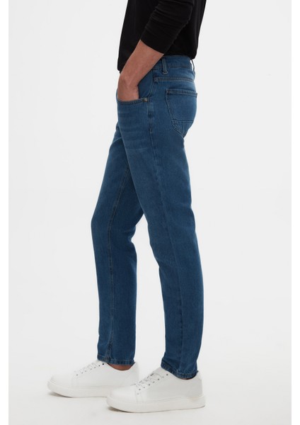 Ds Damat Comfort Fit Mavi Düz Jean Kot Beş Cepli Likralı Yıkamalı Denim Pantolon modelleri