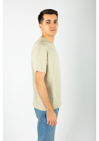 Kesik Etiket Za** Bisiklet Yaka T-Shırt Su Yeşili fiyatları