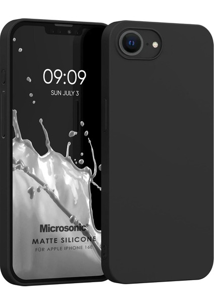 Matte Silicone Apple iPhone 16E Kılıf Siyah